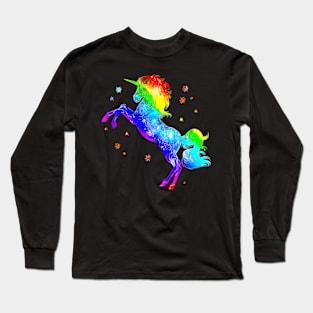 LGBT LGBTQ Pride Month  Unicorn Gay Pride Flag Long Sleeve T-Shirt